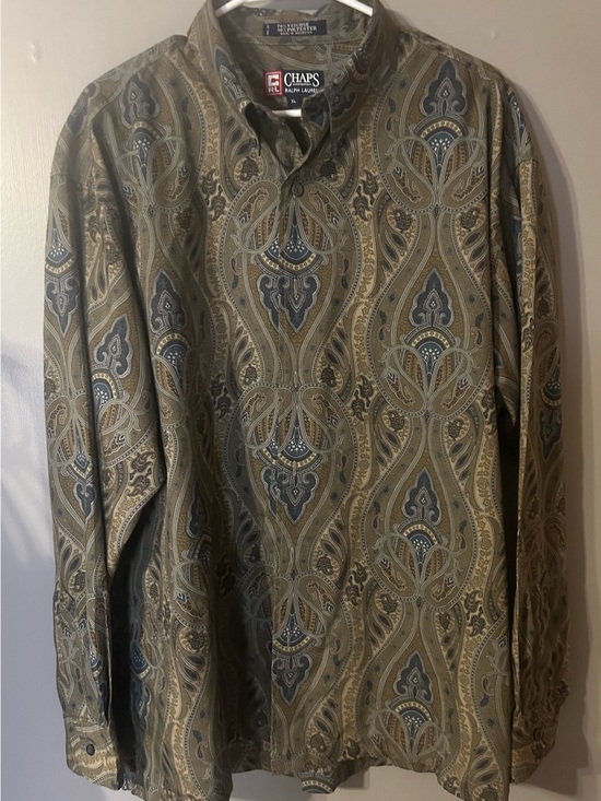 Ralph Lauren Other - Chaps Ralph Lauren XL Paisley Button Down Shirt Olive Blue Vintage Style
